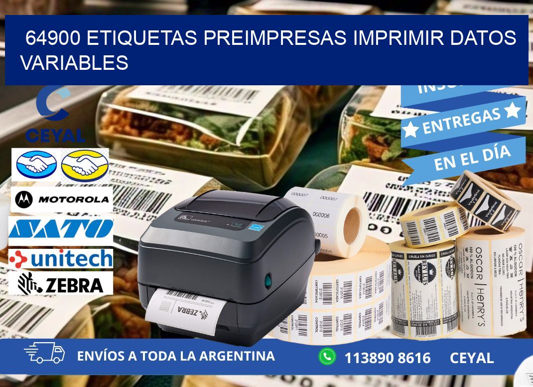 64900 Etiquetas preimpresas imprimir datos variables