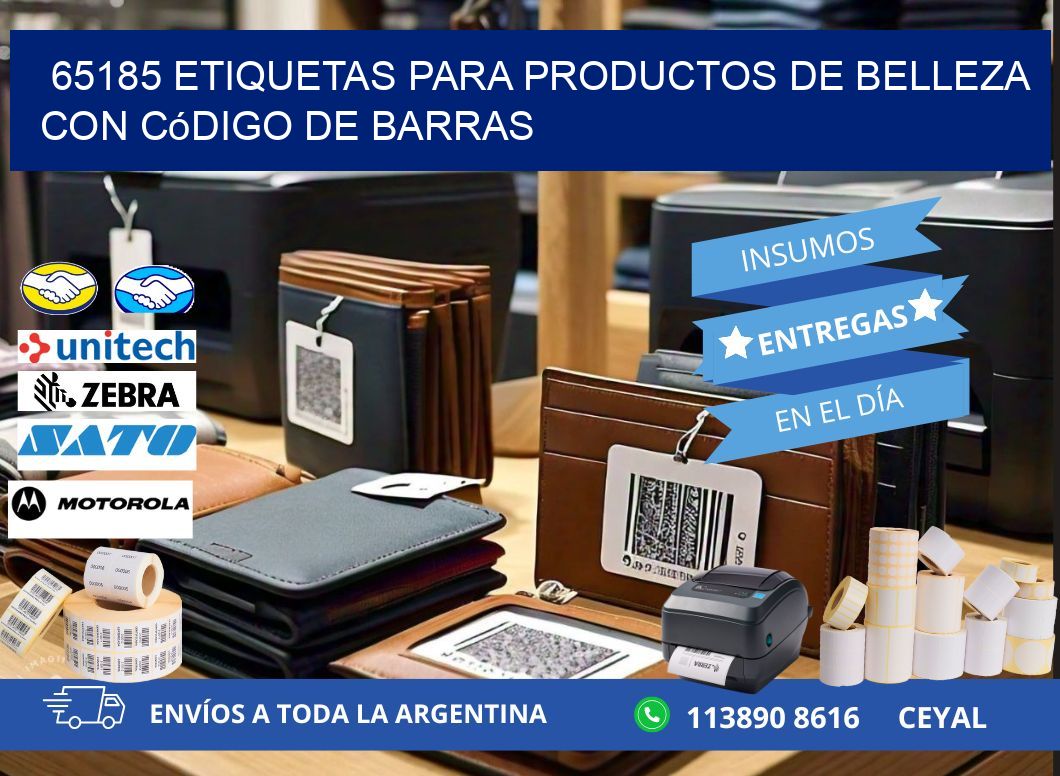 65185 etiquetas para productos de belleza con código de barras