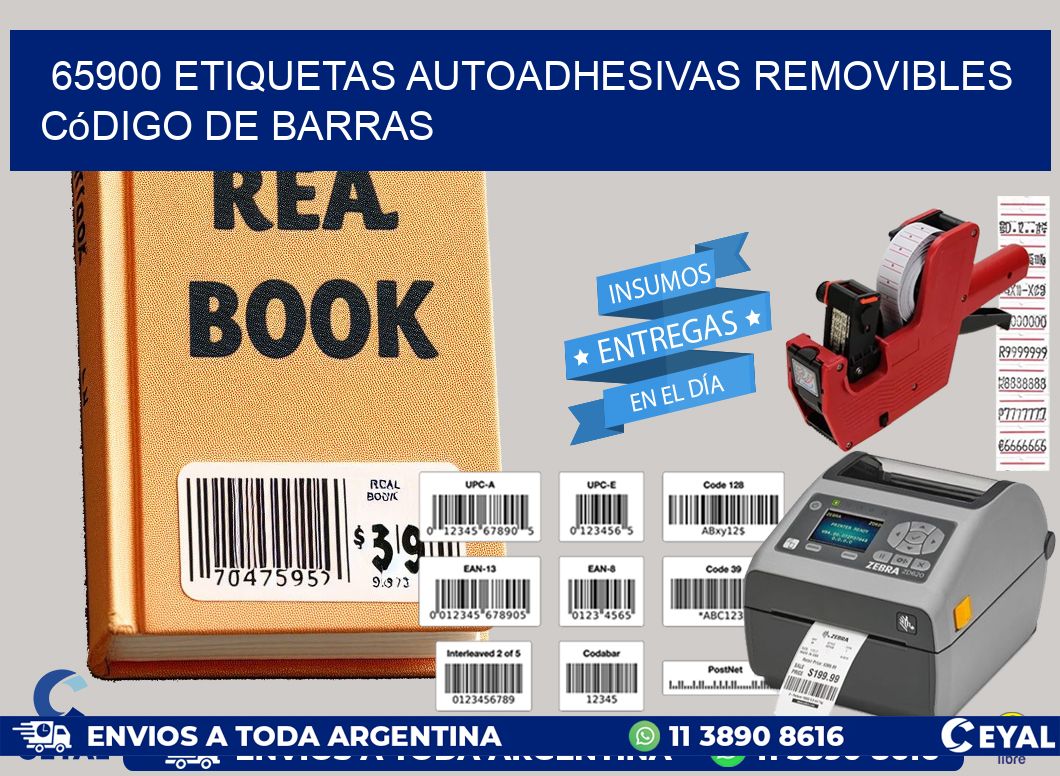 65900 etiquetas autoadhesivas removibles código de barras