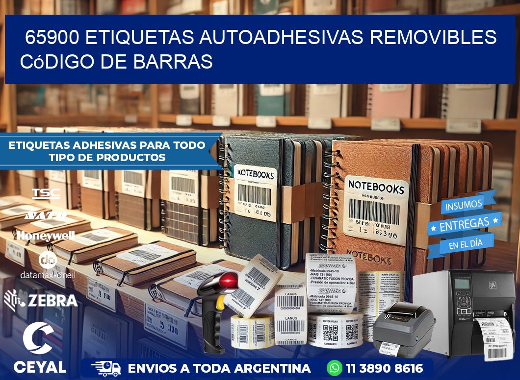 65900 etiquetas autoadhesivas removibles código de barras