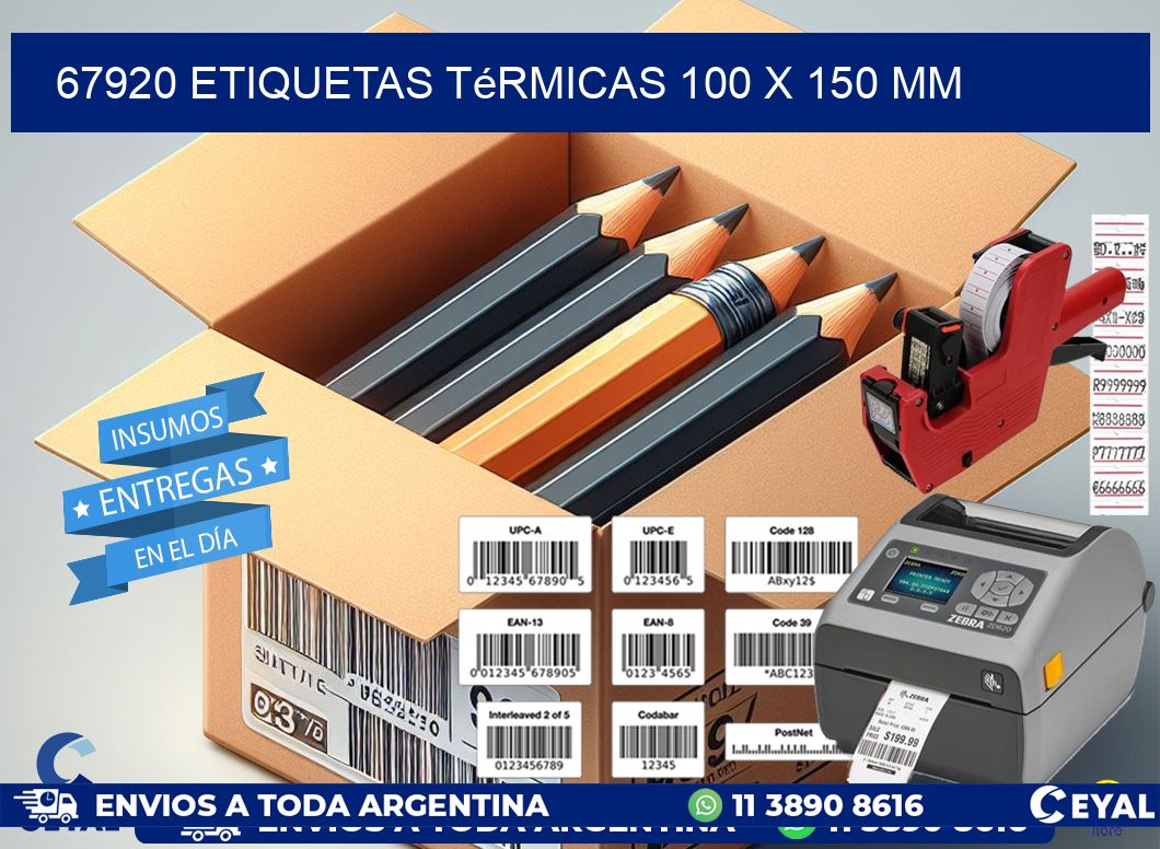 67920 Etiquetas Térmicas 100 X 150 Mm