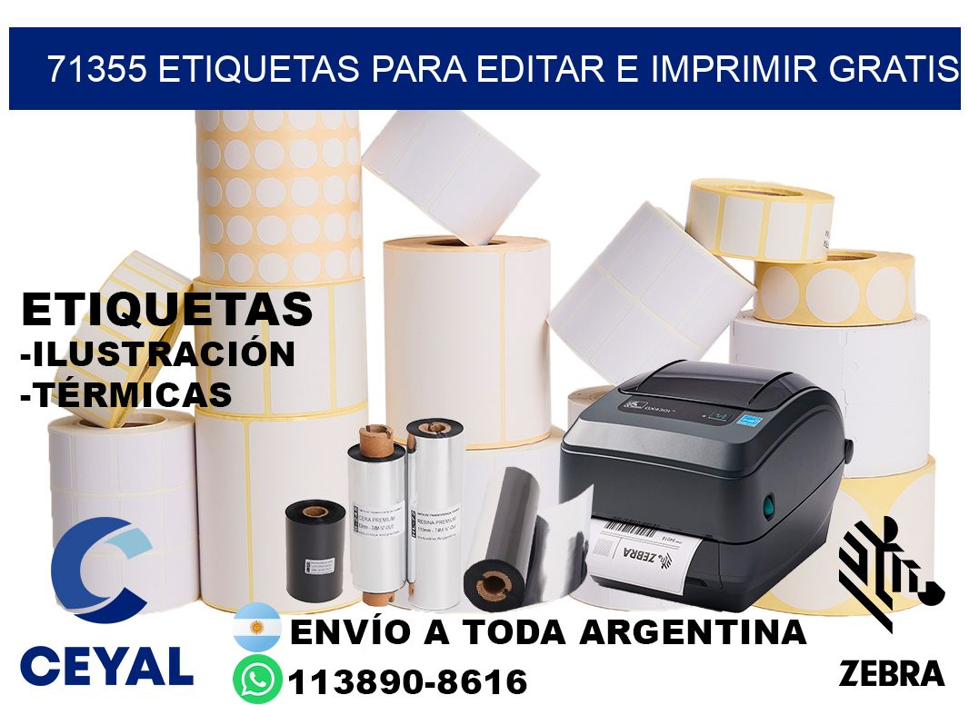 71355 Etiquetas para editar e imprimir gratis