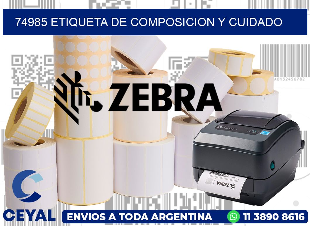 74985 etiqueta de composicion y cuidado