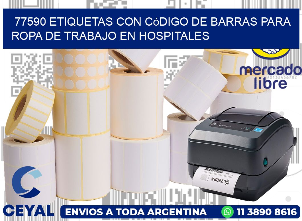 77590 Etiquetas con código de barras para ropa de trabajo en hospitales