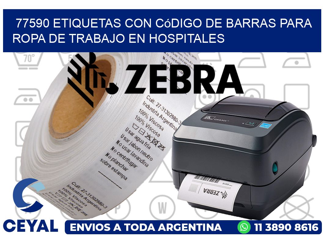 77590 Etiquetas con código de barras para ropa de trabajo en hospitales