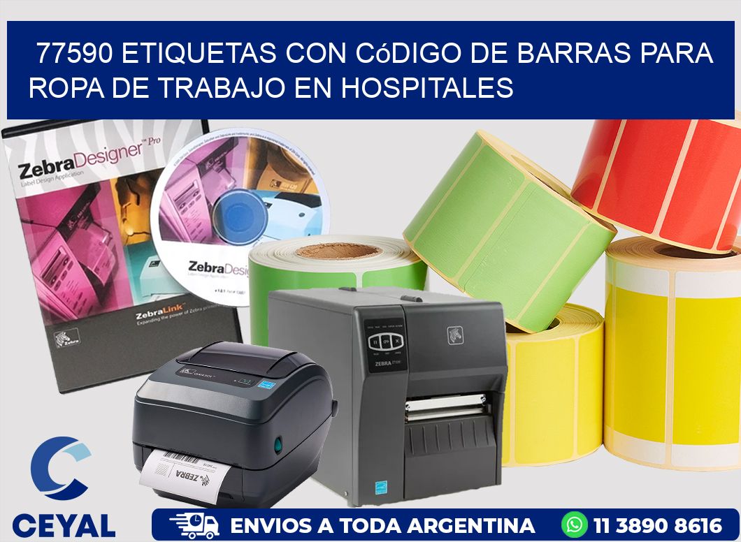 77590 Etiquetas con código de barras para ropa de trabajo en hospitales