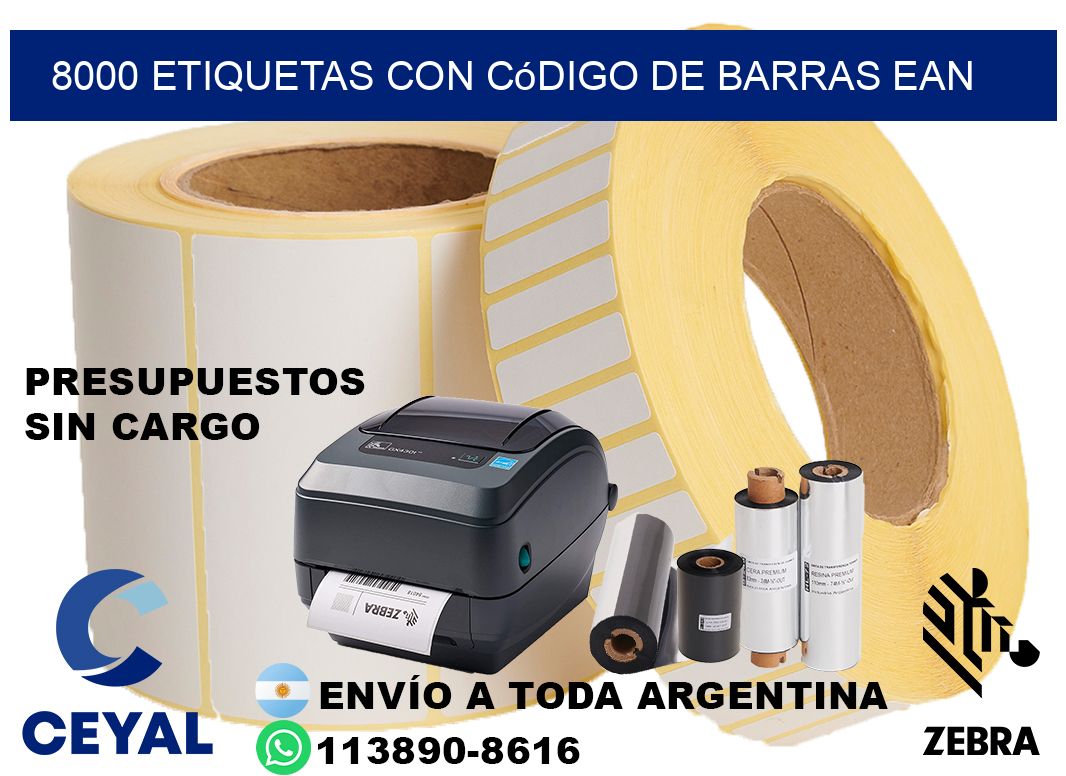 8000 Etiquetas con código de barras EAN