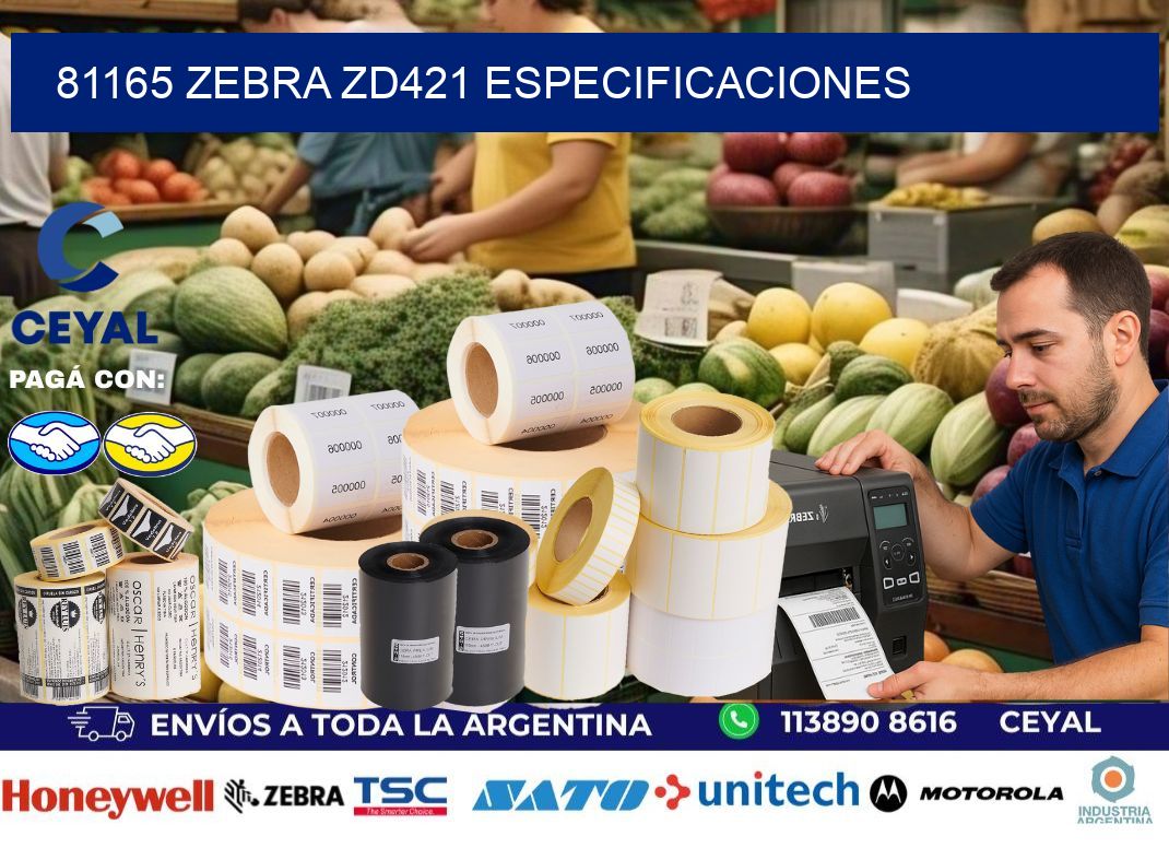 81165 Zebra ZD421 especificaciones