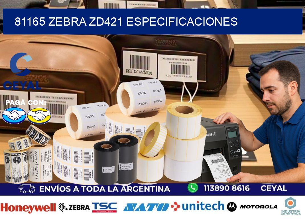 81165 Zebra ZD421 especificaciones