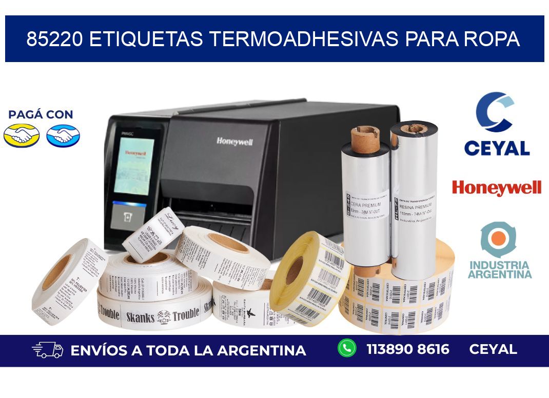 85220 Etiquetas termoadhesivas para ropa