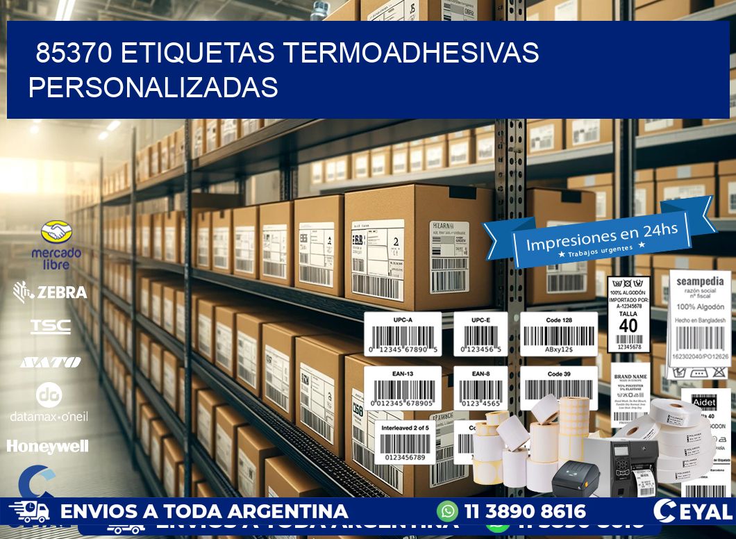 85370 Etiquetas termoadhesivas personalizadas