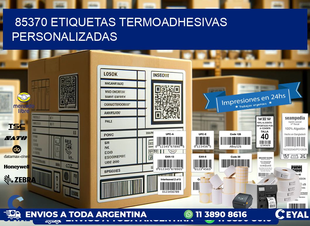 85370 Etiquetas termoadhesivas personalizadas