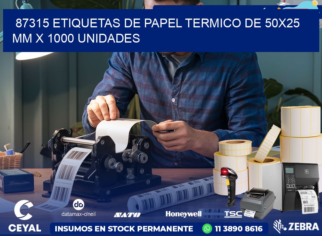 87315 Etiquetas De Papel Termico De 50×25 Mm X 1000 Unidades