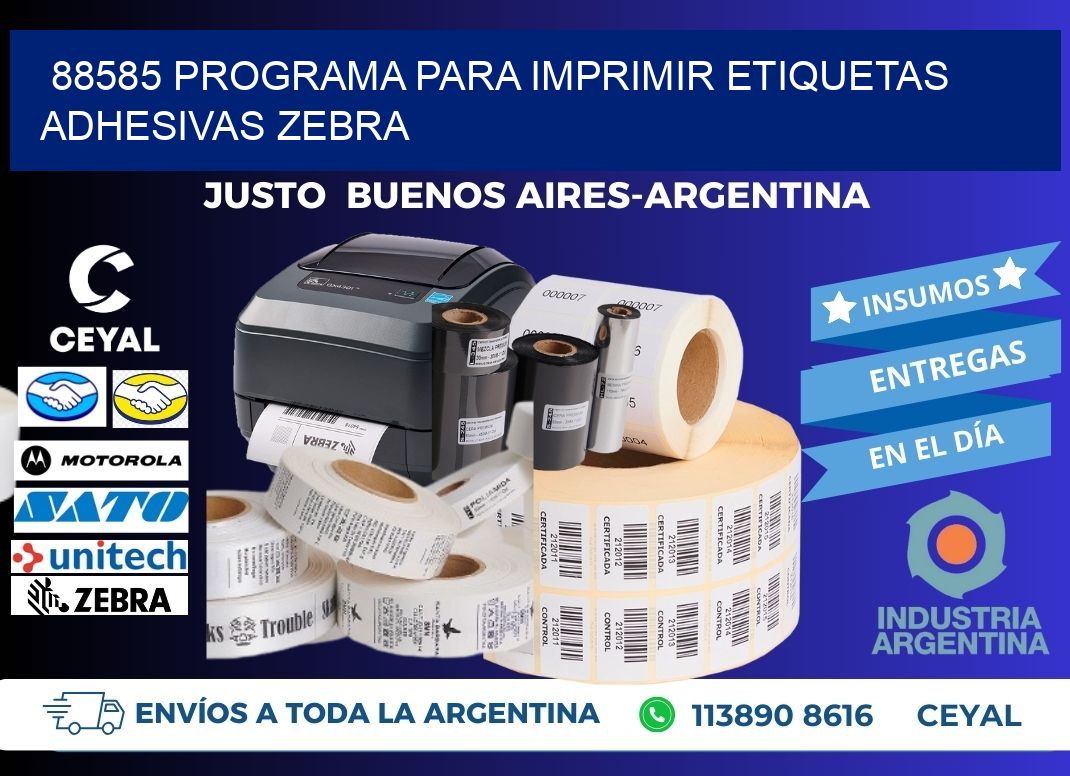 88585 Programa para imprimir etiquetas adhesivas zebra