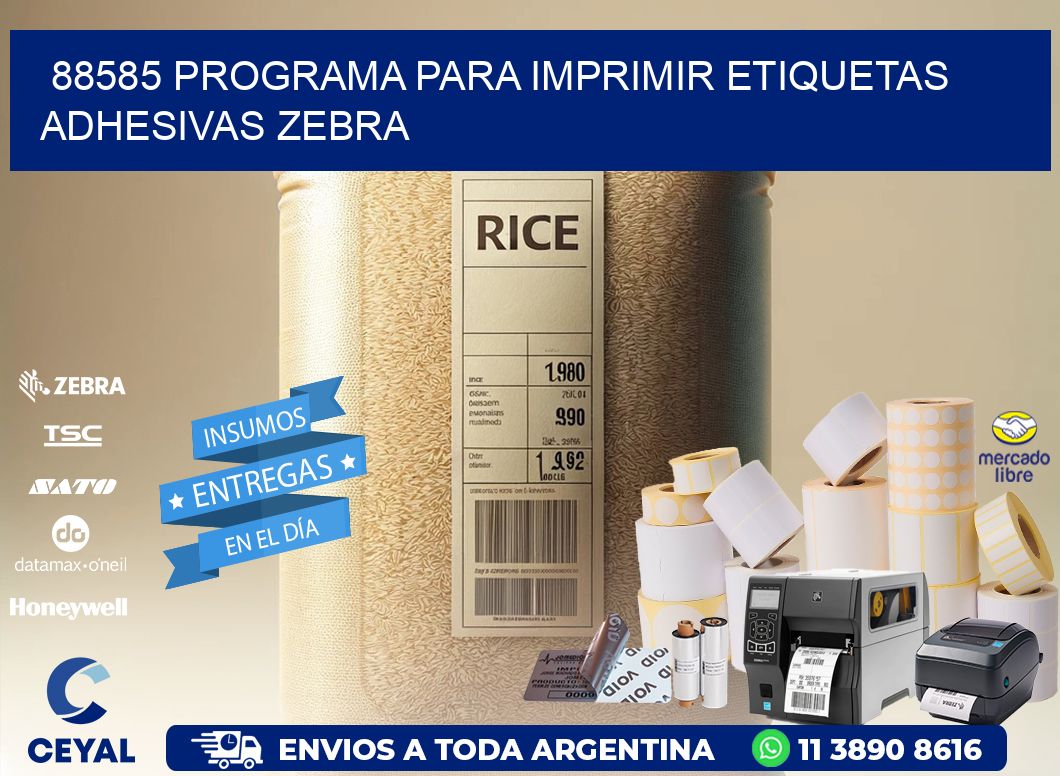 88585 Programa para imprimir etiquetas adhesivas zebra