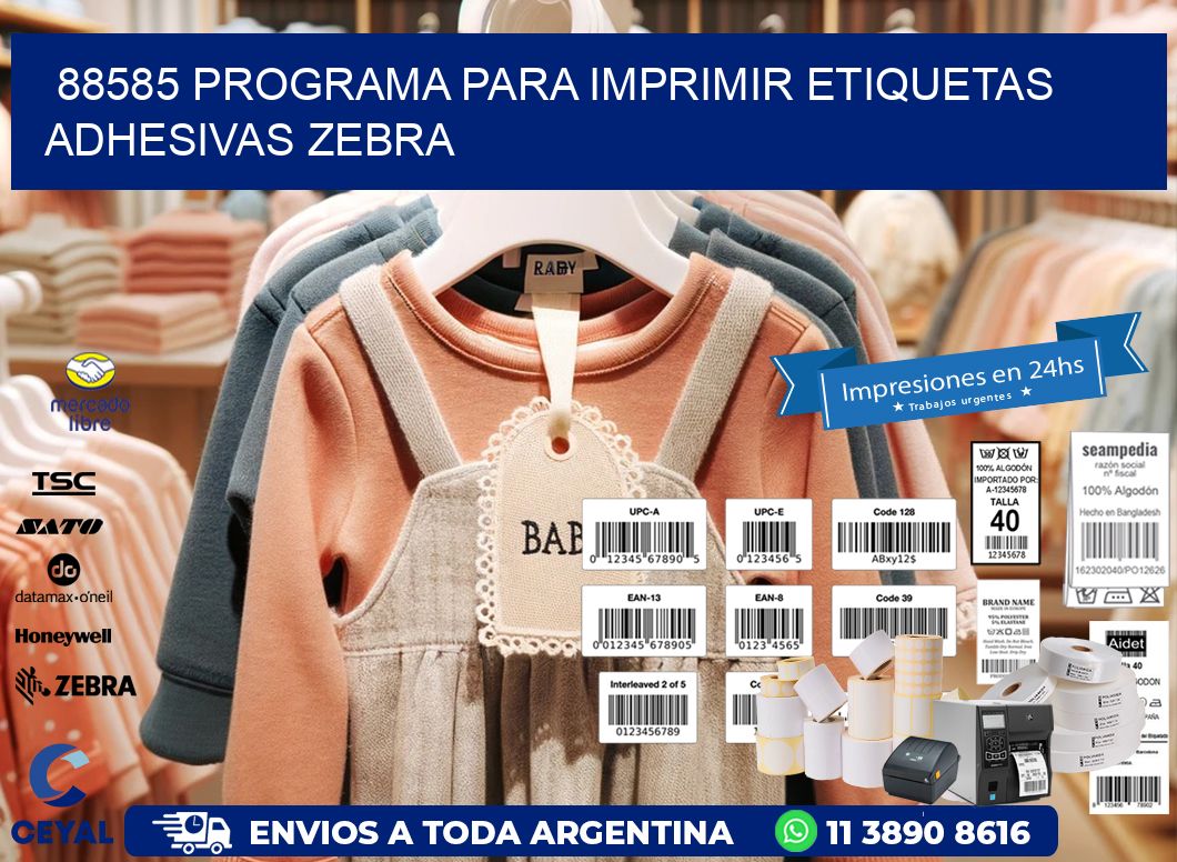 88585 Programa para imprimir etiquetas adhesivas zebra