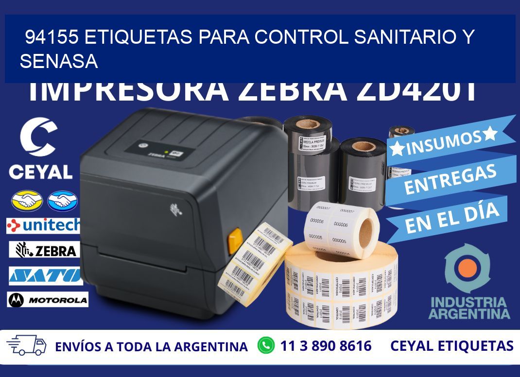 94155 etiquetas para control sanitario y SENASA
