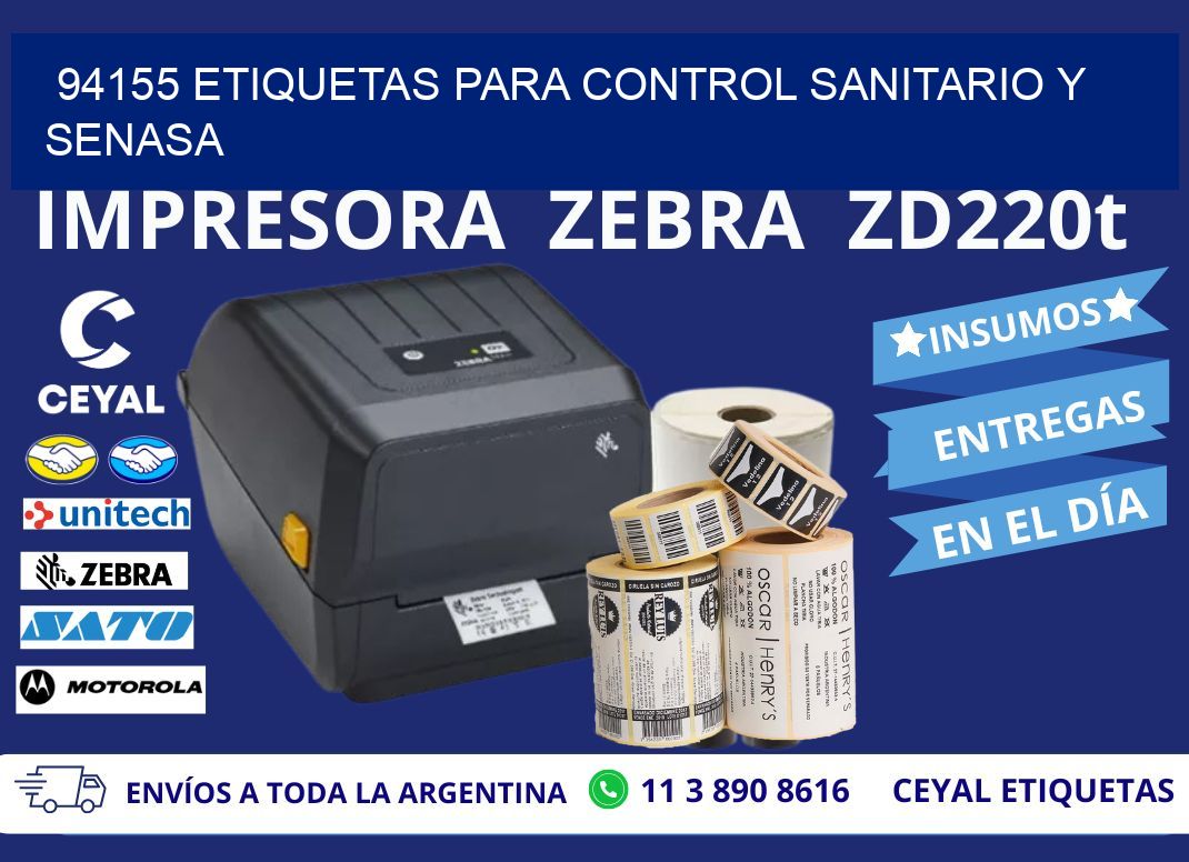 94155 etiquetas para control sanitario y SENASA