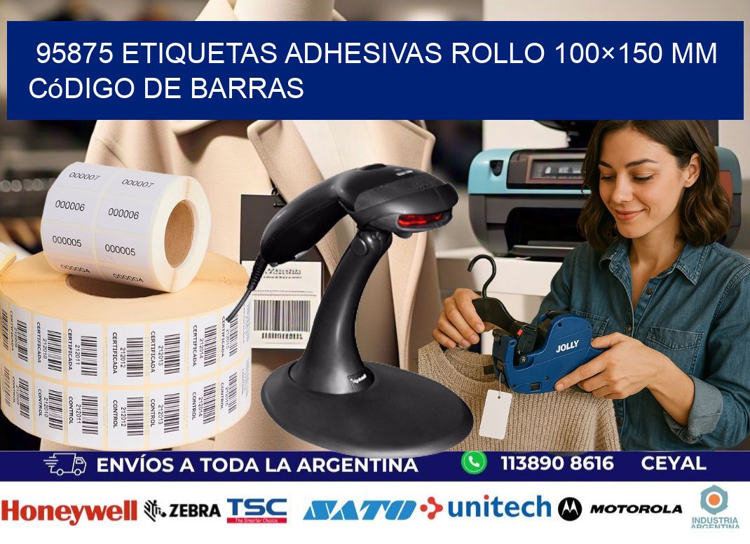 95875 etiquetas adhesivas rollo 100×150 mm código de barras