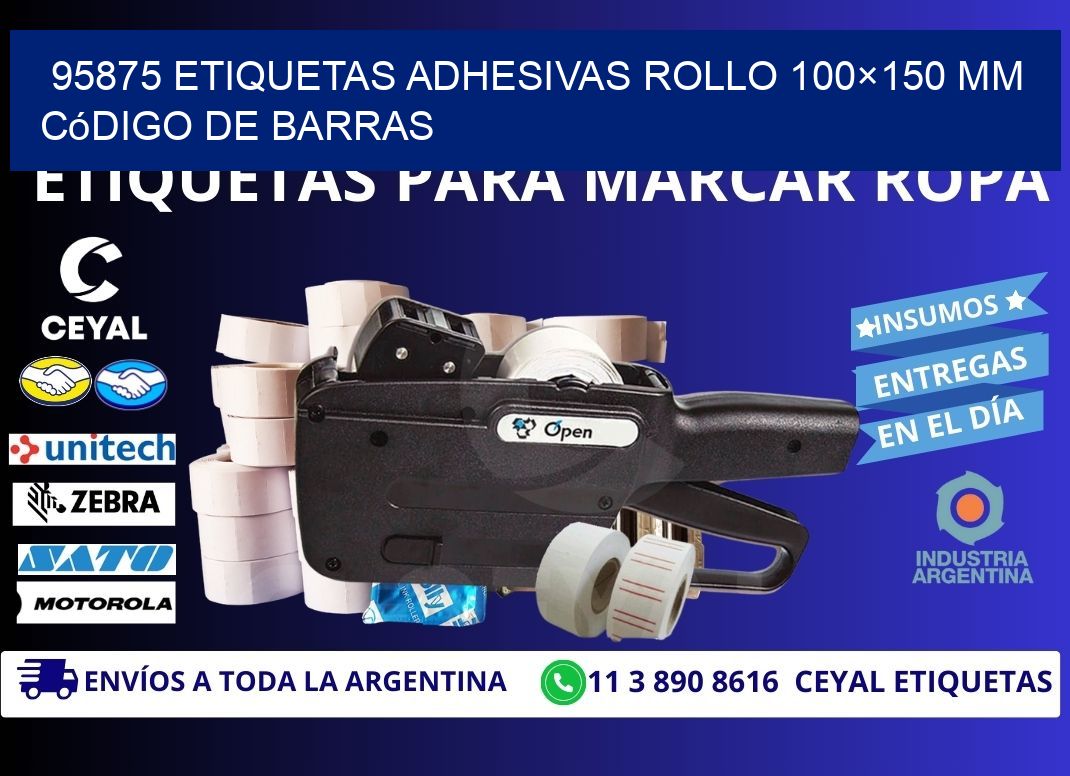95875 etiquetas adhesivas rollo 100×150 mm código de barras