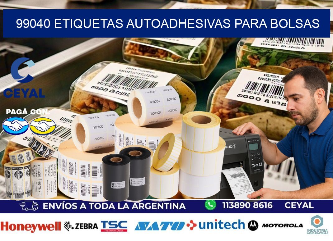 99040 etiquetas autoadhesivas para bolsas