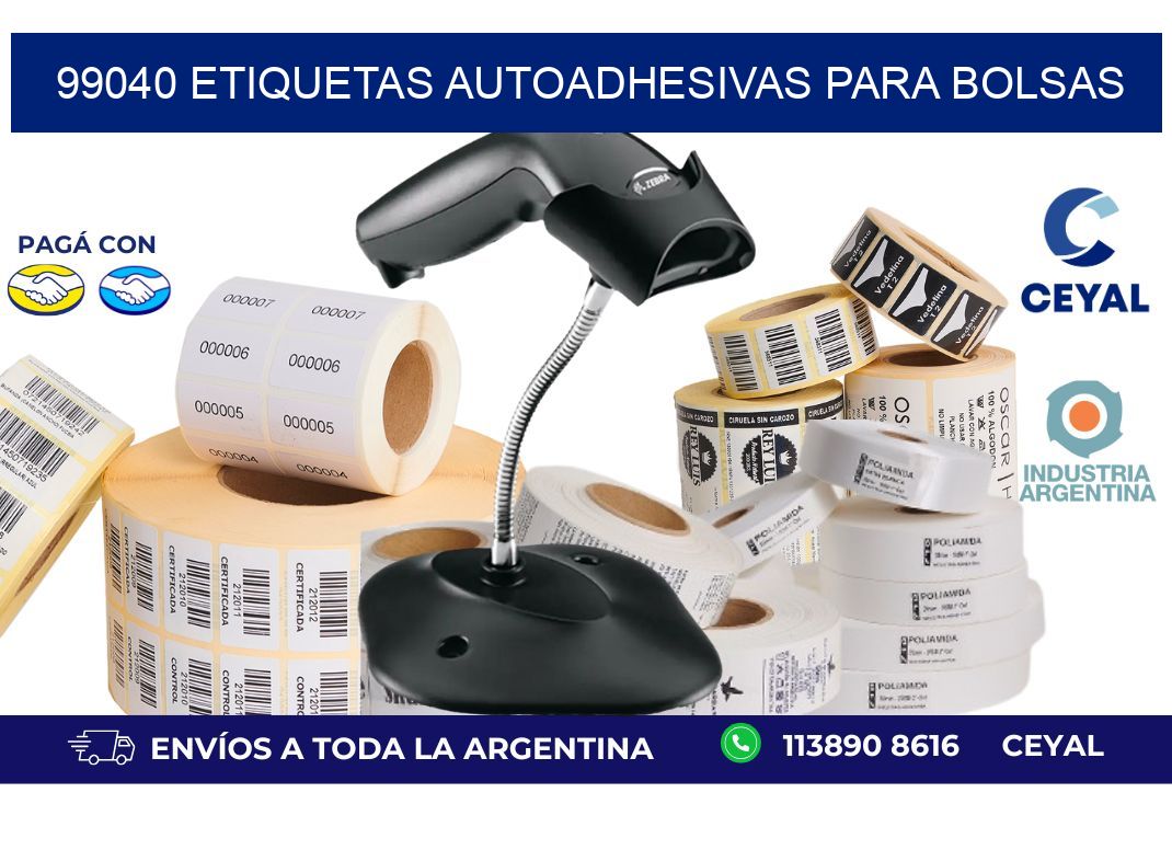 99040 etiquetas autoadhesivas para bolsas