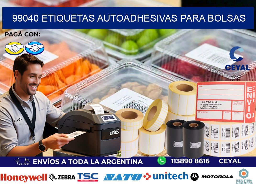 99040 etiquetas autoadhesivas para bolsas