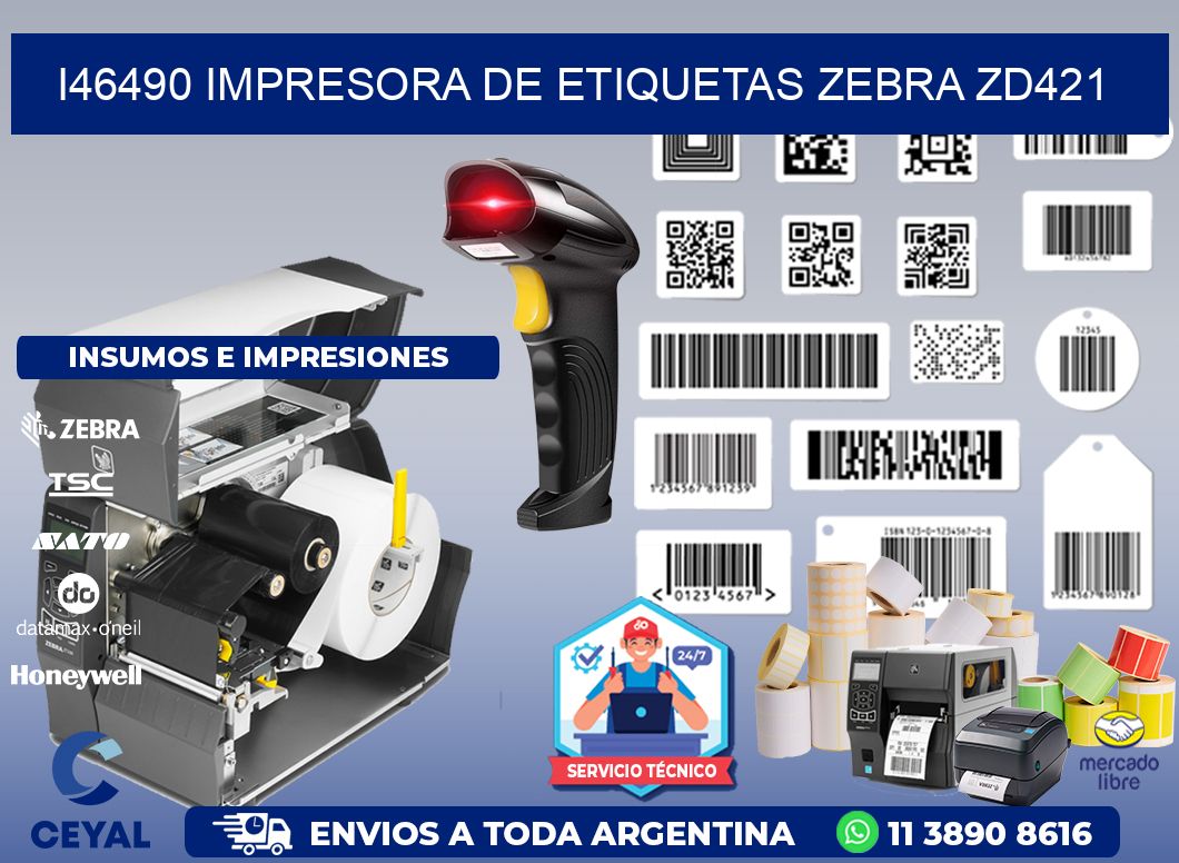 I46490 impresora de etiquetas Zebra ZD421