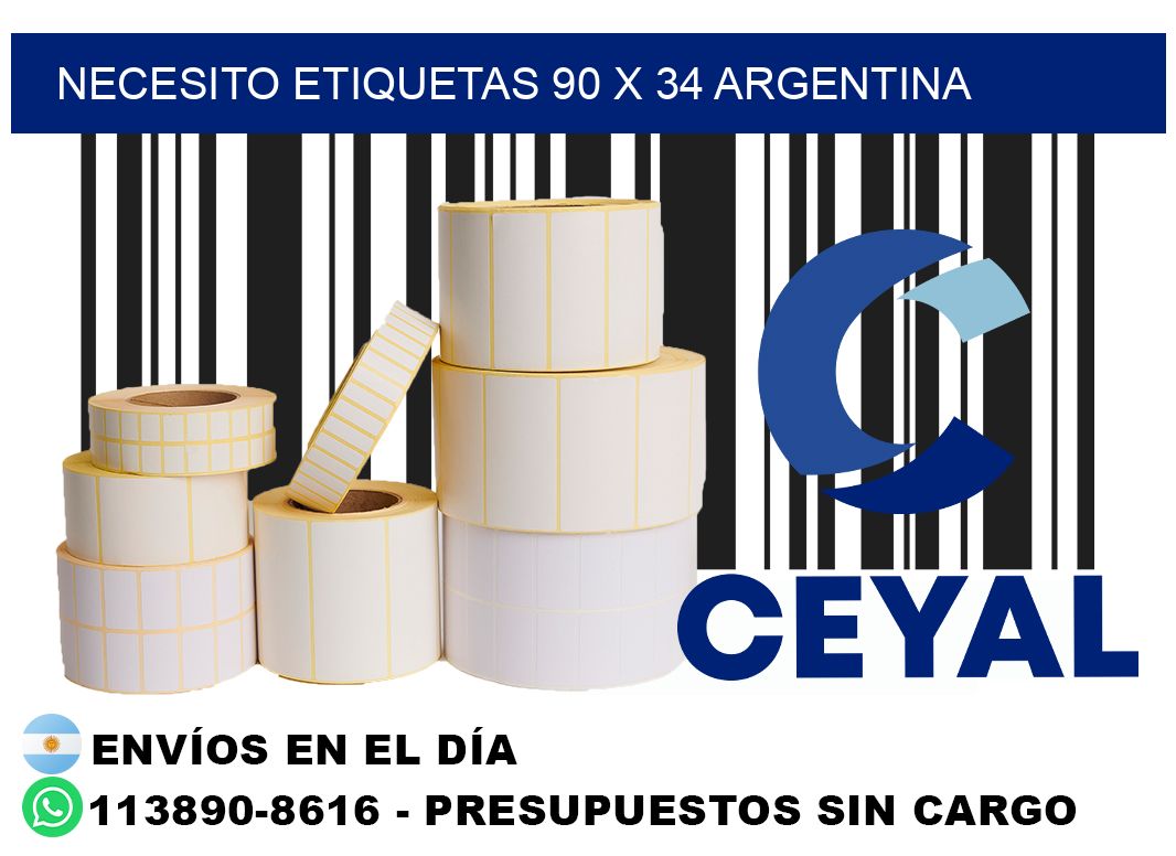 Necesito etiquetas 90 x 34 argentina