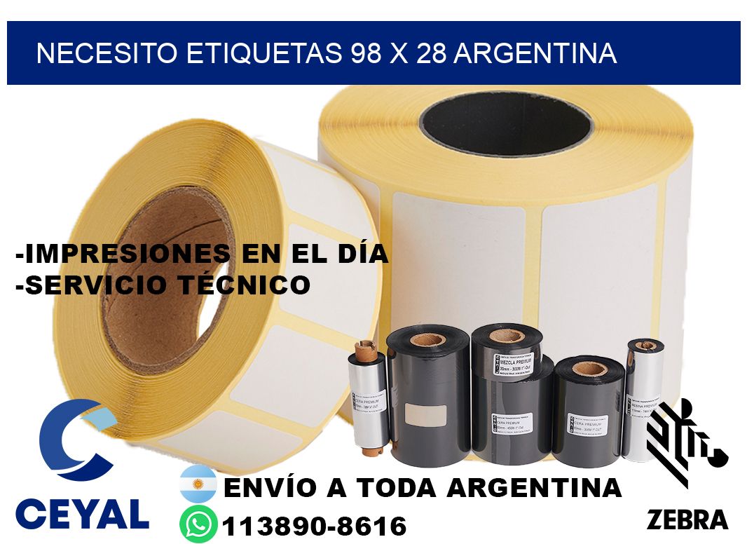 Necesito etiquetas 98 x 28 argentina