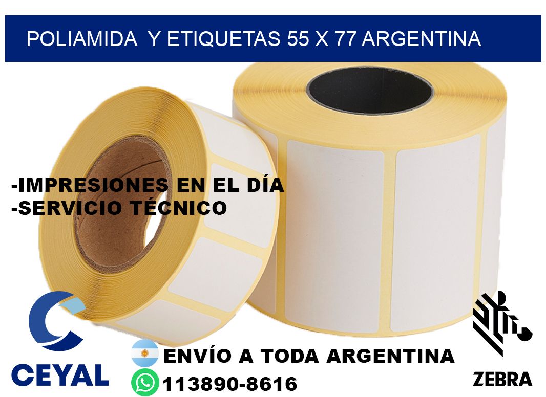 Poliamida  y etiquetas 55 x 77 argentina