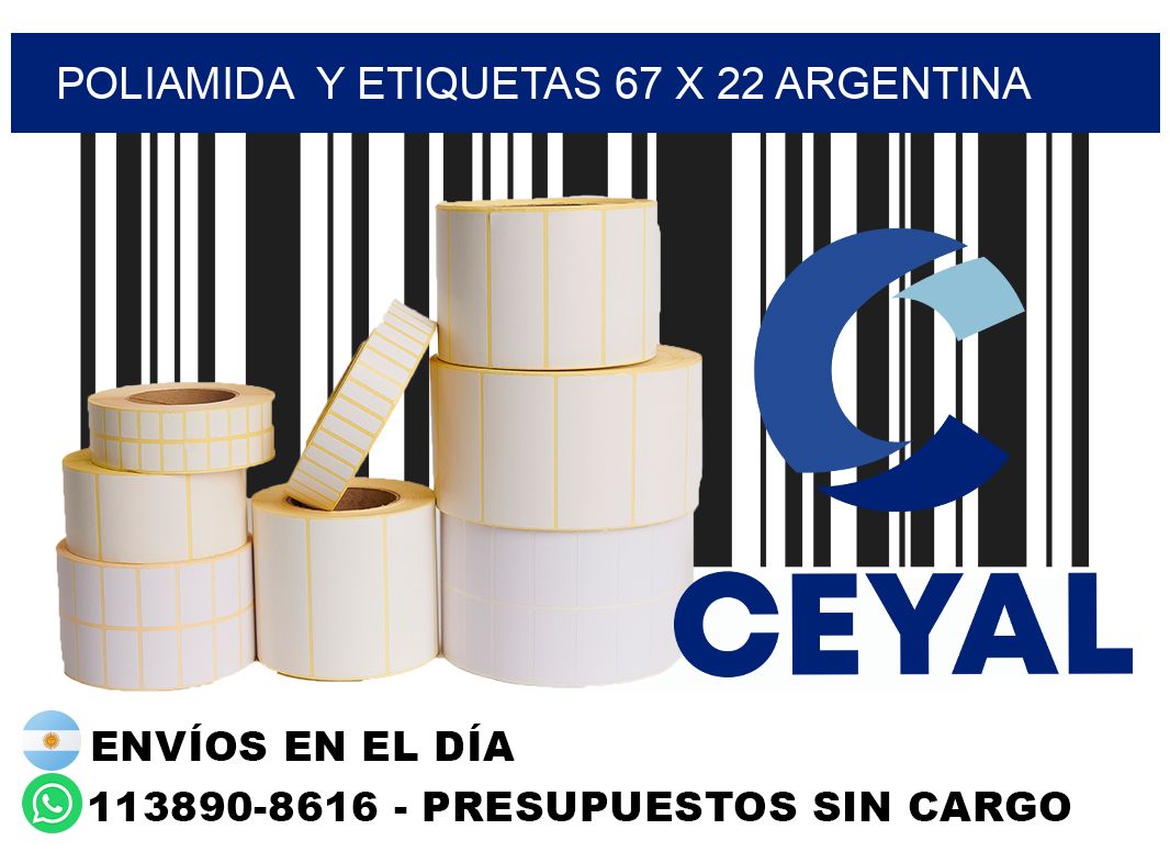 Poliamida  y etiquetas 67 x 22 argentina