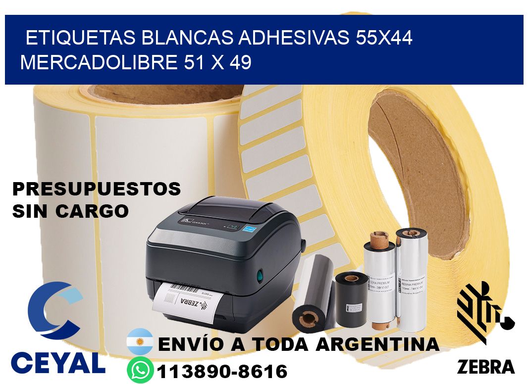 etiquetas blancas adhesivas 55x44 mercadolibre 51 x 49