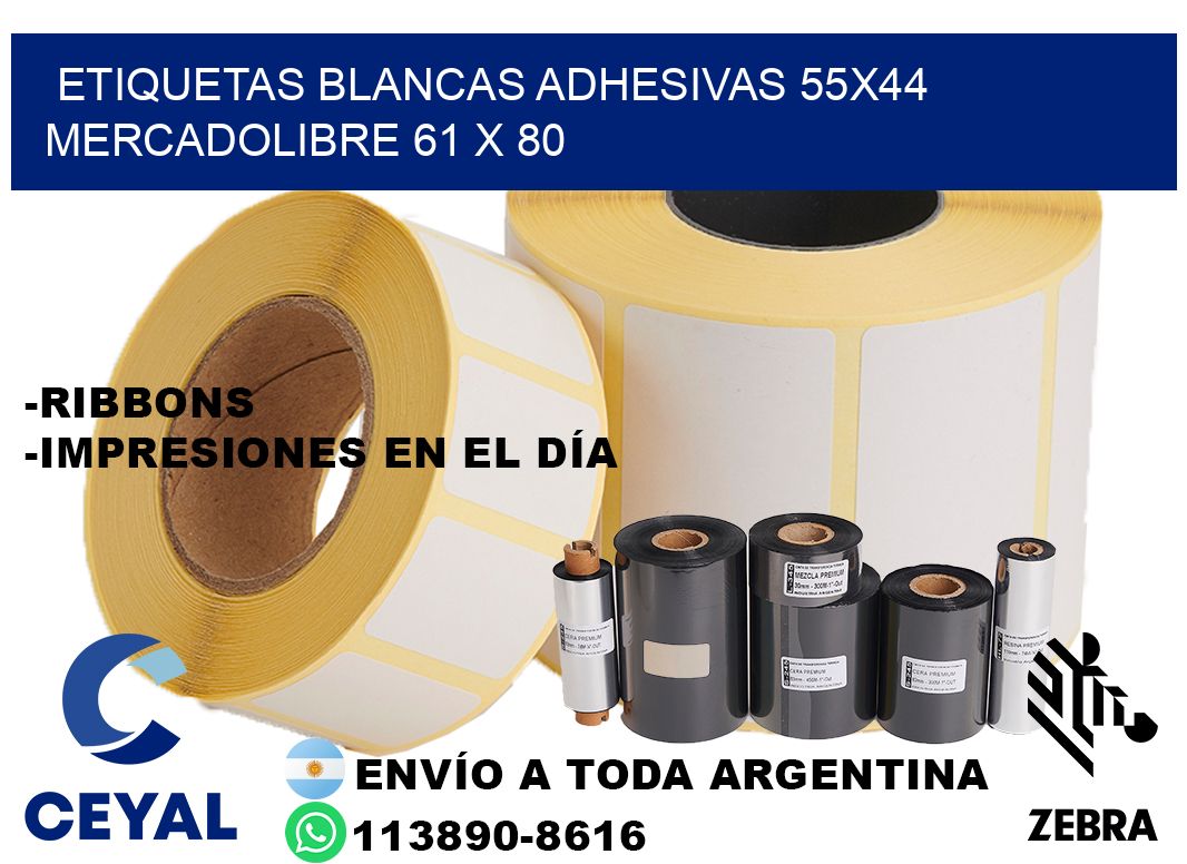 etiquetas blancas adhesivas 55x44 mercadolibre 61 x 80