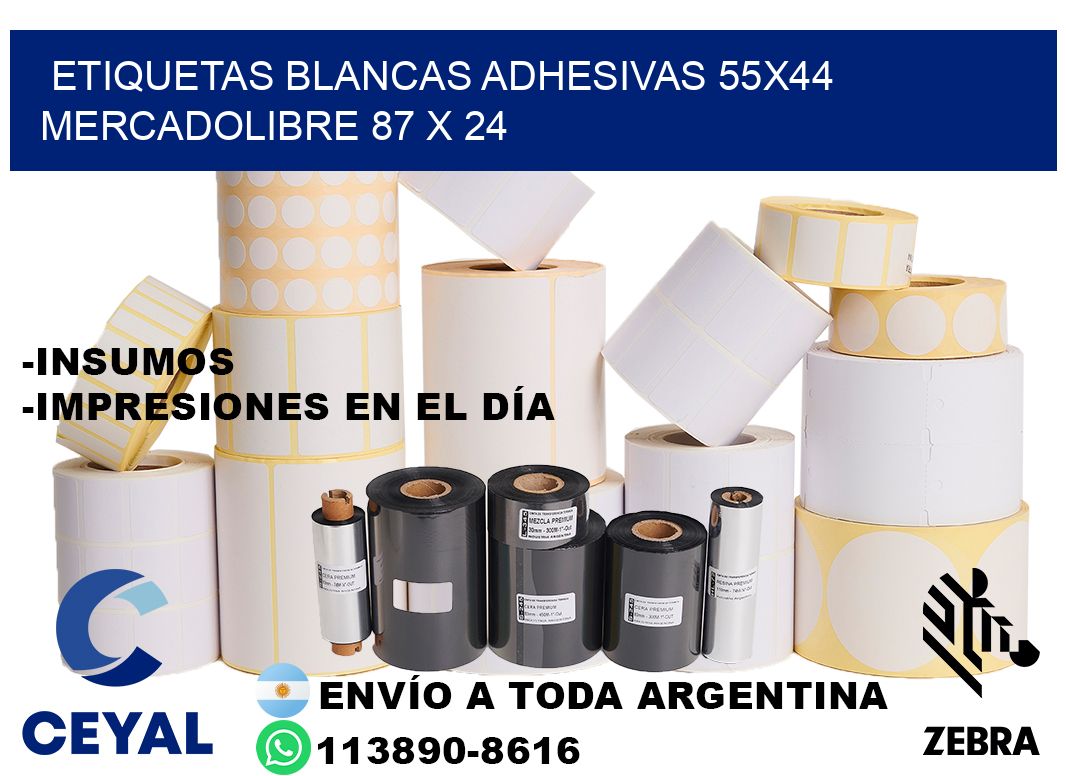 etiquetas blancas adhesivas 55x44 mercadolibre 87 x 24