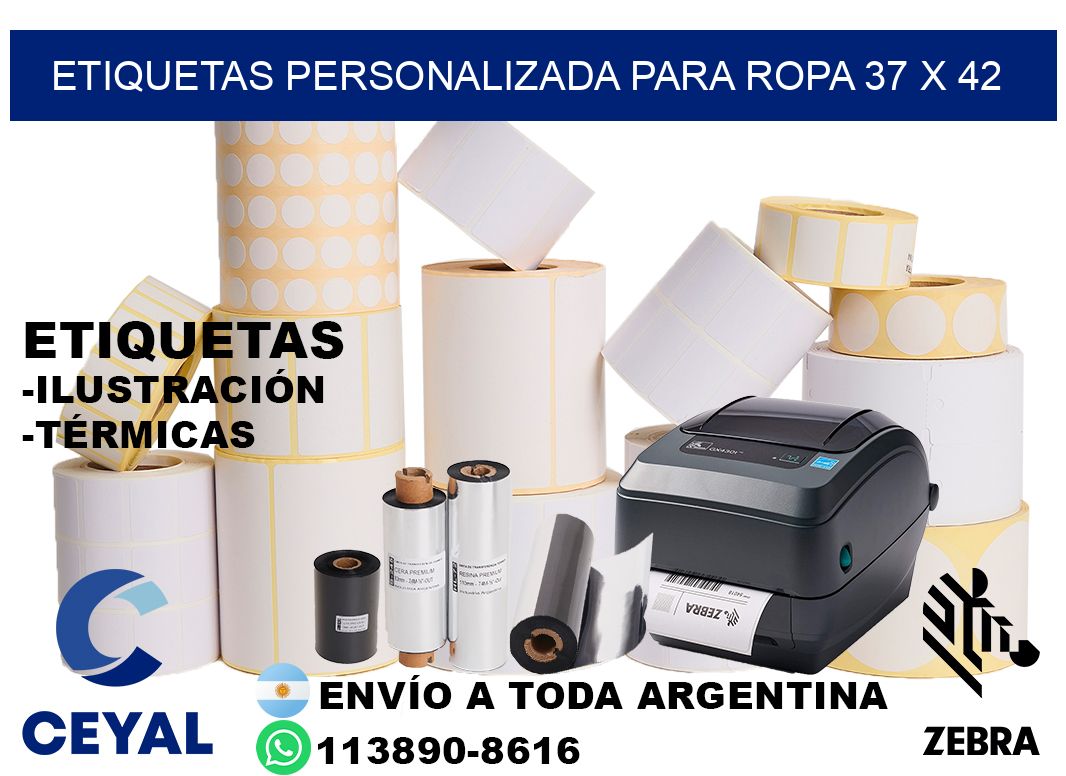 etiquetas personalizada para ropa 37 x 42