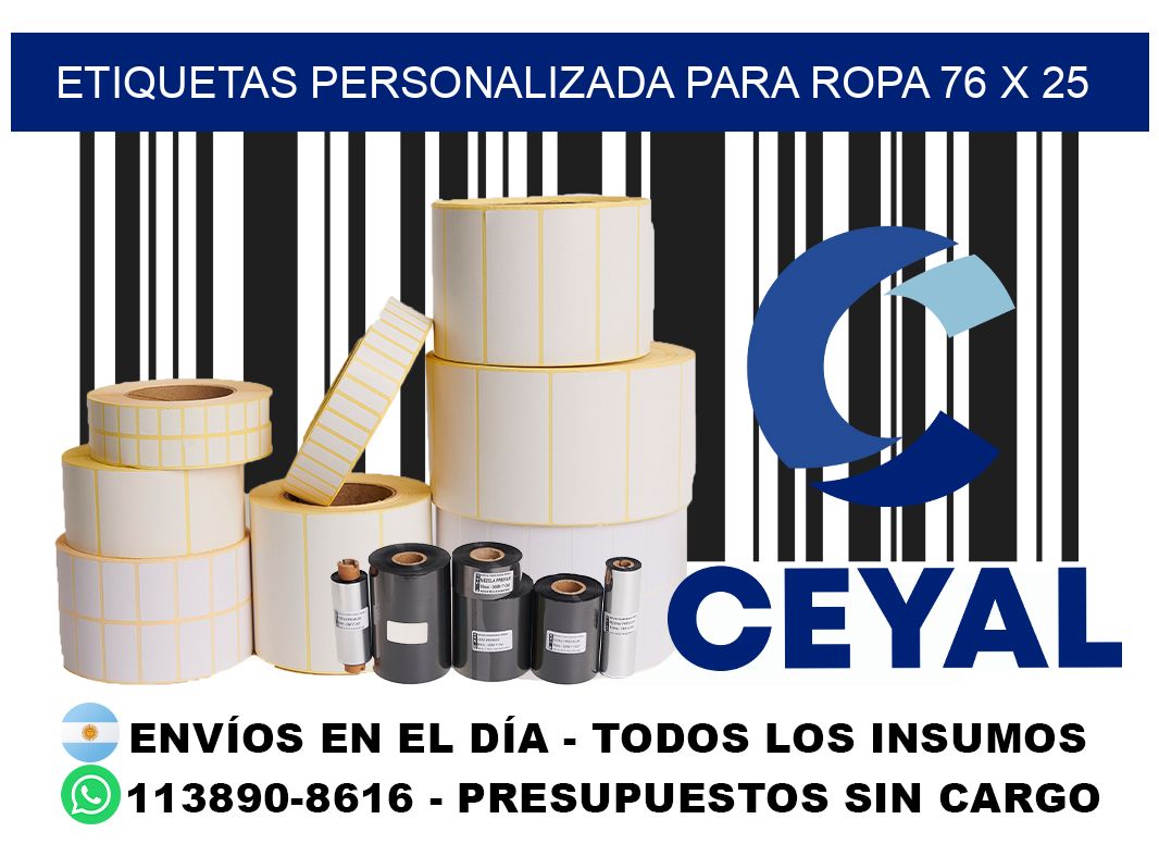 etiquetas personalizada para ropa 76 x 25