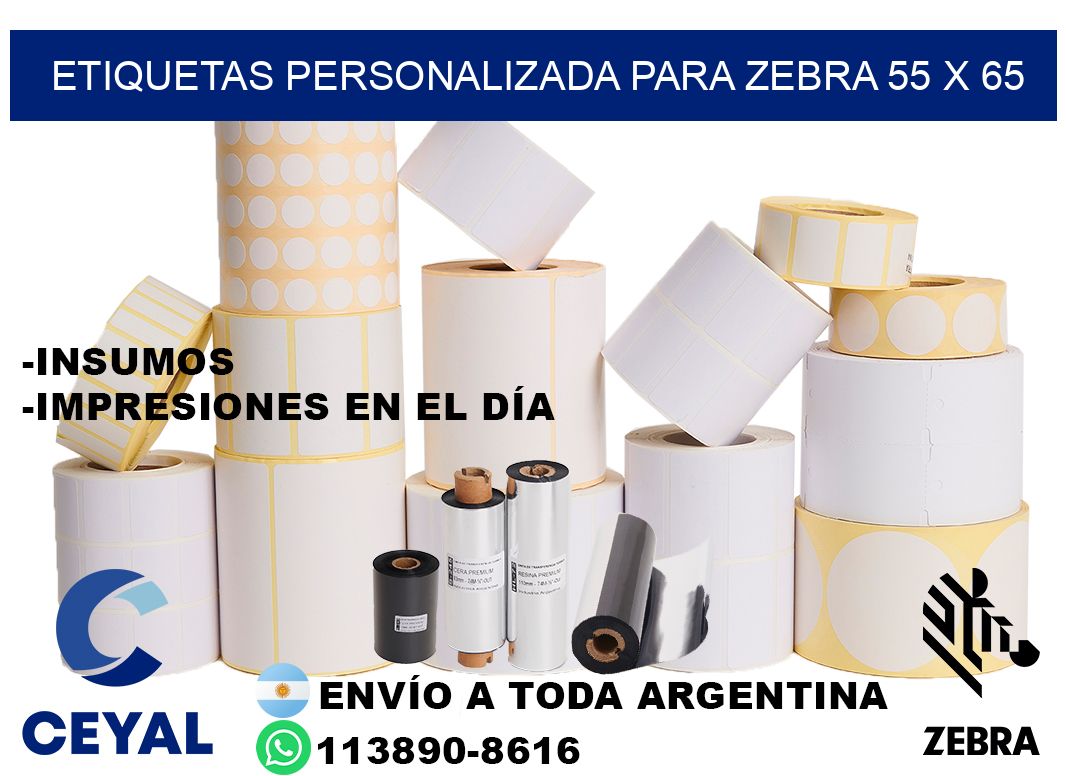 etiquetas personalizada para zebra 55 x 65