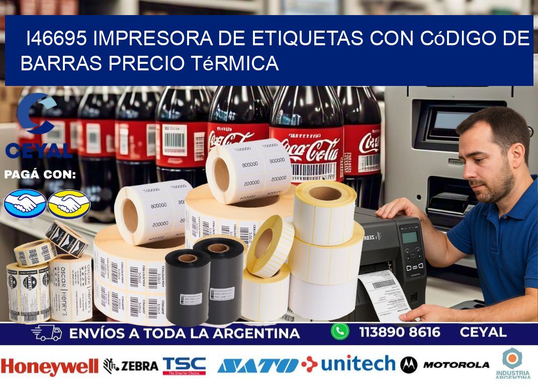 i46695 impresora de etiquetas con código de barras precio térmica