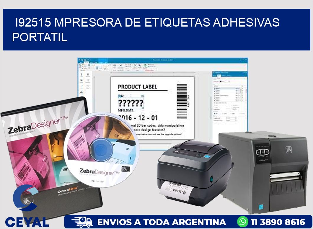 i92515 mpresora de etiquetas adhesivas portatil
