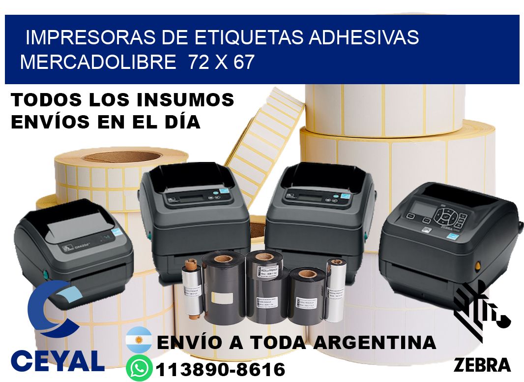 impresoras de etiquetas adhesivas mercadolibre  72 x 67