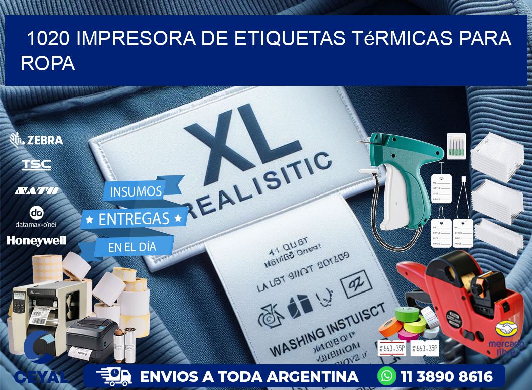 1020 impresora de etiquetas térmicas para ropa