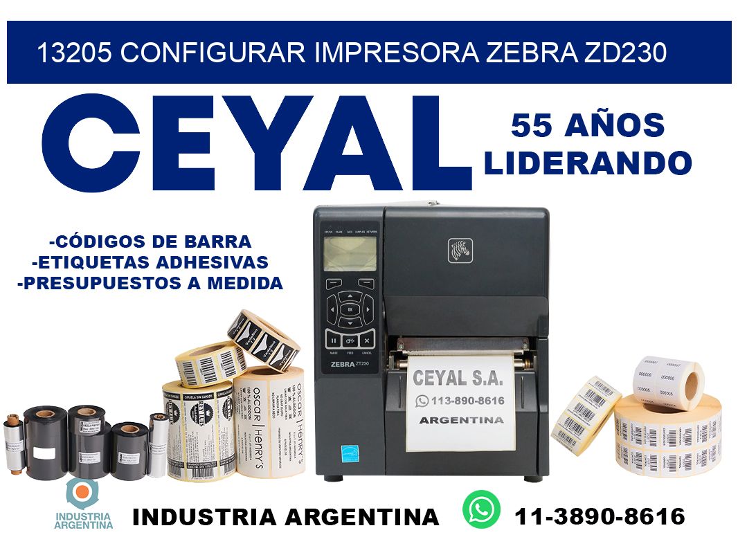 13205 configurar impresora zebra zd230