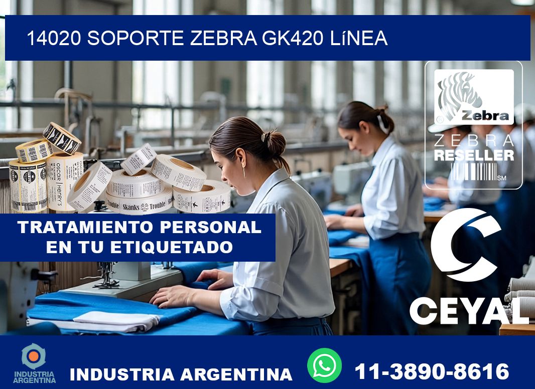 14020 soporte zebra gk420 línea
