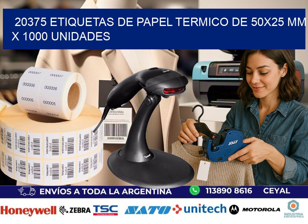 20375 Etiquetas De Papel Termico De 50x25 Mm X 1000 Unidades