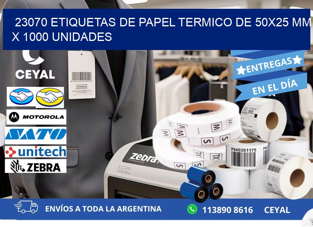 23070 Etiquetas De Papel Termico De 50x25 Mm X 1000 Unidades