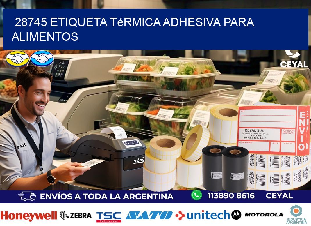 28745 Etiqueta térmica adhesiva para Alimentos