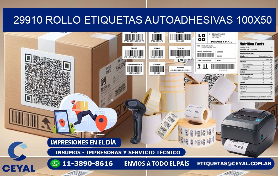 29910 Rollo Etiquetas autoadhesivas 100x50