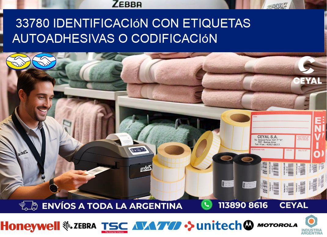 33780 identificación con etiquetas autoadhesivas o codificación