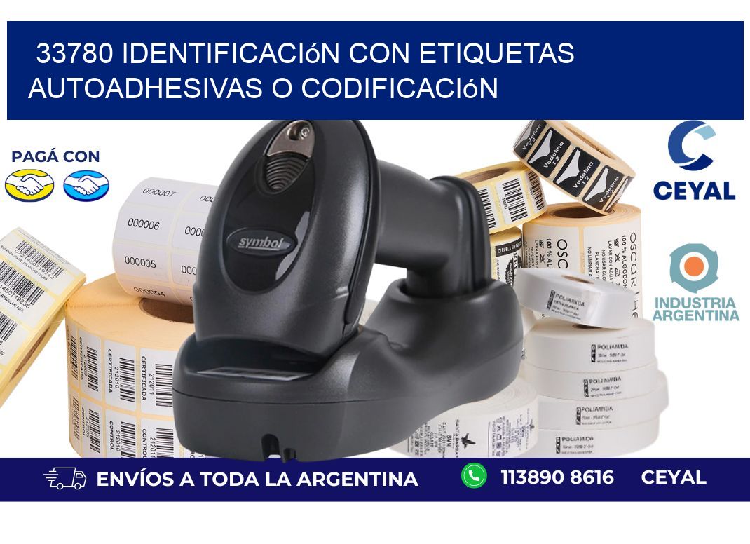 33780 identificación con etiquetas autoadhesivas o codificación